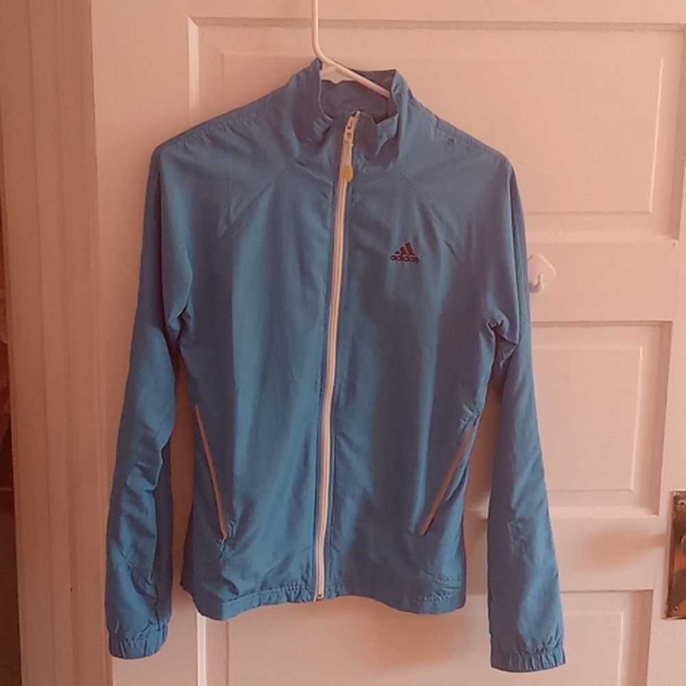 Women's blue adidas windbreaker small